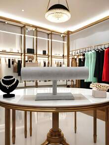 1 Pieza Soporte en forma de T para pulseras, Soporte de exhibición de joyería, Estante de almacenamiento de joyería de franela, Adecuado para relojes, collares, pulseras y otros accesorios de joyería, es la primera opción para la temporada de regreso a clases y regalos festivos.