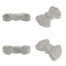 Women Luxury Bowknot Shaped Evening Clutch Sparkling Rhinestones Handbag For Banquet - Silver - View 5