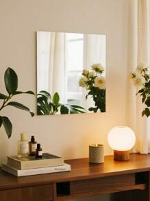 1/4/8pcs 20*20cm Round Corner Acrylic Wall Mirror Stickers – Self-Adhesive Decorative Panels For Bedroom, Dorm, Closet – Soft Splicing Mirror (Not For Reflection Use)