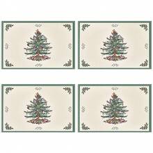 Farmhouse Christmas Plaid Dining Table And Kitchen Decor, Holiday Placemats Set - Red And Green, 2/4/6/8 Piece Set, Linen Placemats, Breakfast Placemats, Kitchen Accessories, Easy Clean Placemats, Suitable For Home, Dining Room, Restaurant Decor