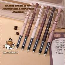 6pcs Coffee-Themed Quick-Drying Liquid Ink Gel Pens, Non-Leaking Soft Touch Pens, Suitable For Note-Taking, Drawing, School & Office Supplies, Stationery For Teens, Students, Children, Ballpoint Pens, Office Supplies, Pens, Halloween, Spring Festival, Christmas Gifts - Multicolor - View 10