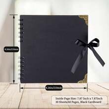 Scrapbook (8 X 8 Inch) Scrapbook Album 60 Pages Your Scrapbooking Albums Wedding And Anniversary Family Photo Album (Black) 3FLM - Grey - 查看 3