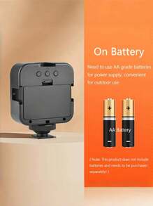 Supporto per fotocamera di telefono cellulare con luce LED rotante, mini microfono a fucile, supporto per telefono cellulare e treppiede pieghevole, stabilizzatore selfie portatile, supporto intelligente regolabile per interviste Vlog, kit di illuminazione live streaming LED - Treppiede da tavolo multifunzione in ABS, nero, treppiede portatile con altezza regolabile, design portatile a mano, perfetto per selfie, video e live streaming