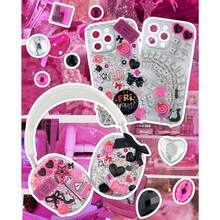 1050 Pcs Junk Phone Case Charms Kit, Charms For Customizing Cases, Kawaii Bow, Letter Beads, Nail Accessories, Flatback Pearls, Rhinestones, Cute Aesthetic Decor For Personalization - 預設 - 查看 4