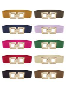 1 女士腰带休闲时尚女士弹力腰带 2 英寸宽大码女士腰带黑咖喱棕卡其色宽松腰带波西米亚风格可爱性感休闲装饰腰带休闲腰带派对情人节居家户外旅行约会瘦身腰带夏季、学校秋季、秋季、万圣节 - 多色 - 查看 7