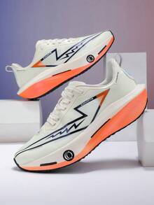 Men's Breathable Road Running Shoes - Shock-Absorbing & Wear-Resistant Sole, EVA Cushioning, Lightweight Low-Top Sneakers With Striped Design, Suitable For Gym, Jogging And Daily Wear, Fashionable Sports Style With EVA Soft Insole