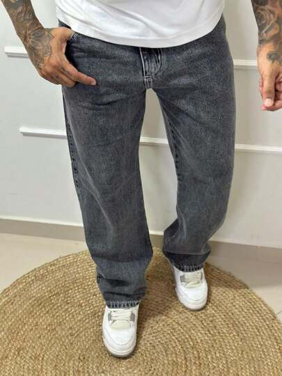 Calça Jeans masculino Barão Balão modelo perna Larga