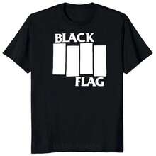 BLACK FLAG T Shirt Bars Logo Hip-Hop Punk Band Graphic Tshirts Women TrendSS Classic Short-Sleev Adult Breathable Camisetas Y2k - màu đen - Xem 1