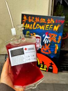 1/5/10 Stücke Blut-Beutel Getränke, Halloween Party Trinkbeutel, Vampir transparente Blut-Beutel, wiederverwendbare und nachfüllbare Infusions-Beutel mit Etiketten und Clips, Halloween Streich Blut-Beutel, geeignet für Feierlichkeiten, dekorative Getränke und Kostümzubehör, perfekt für Halloween Party, Halloween Dekorationen, Frohe Halloween