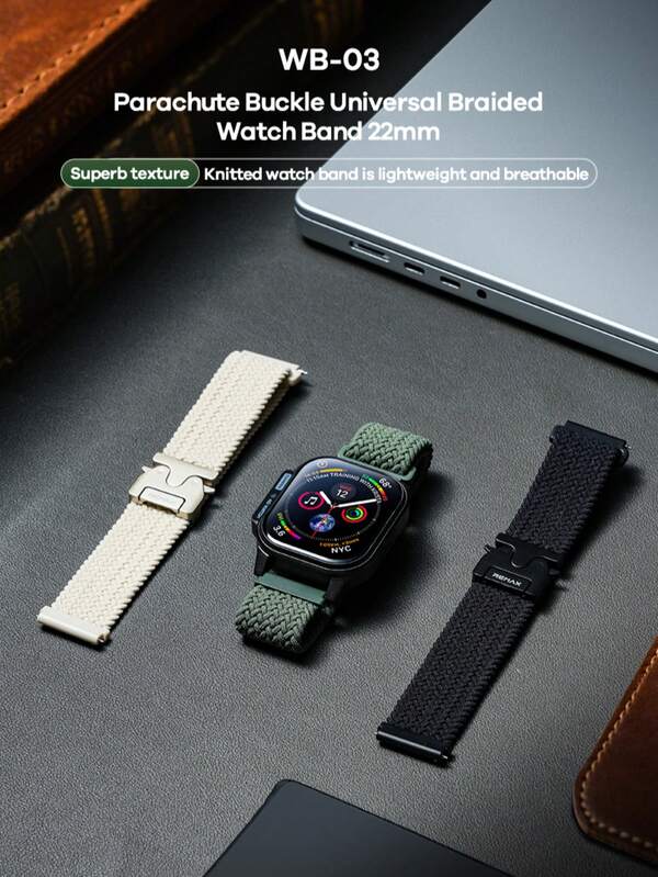 REMAX Watch Band, Universal, Parachute Buckle, Braided Material 22mm