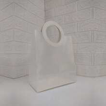10 Matte Round Handle Gift Bags (3 Sizes) - 白色 - 查看 2
