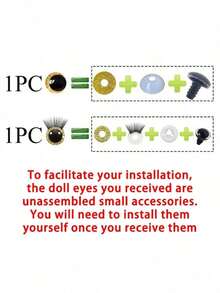 16pcs 14mm 3d Sparkling Safety Eyeballs, Diy Eyes For Crochet, With Bowl Washers, Moon Crochet Amigurumi Eyeballs, For Crochet Animal Craft Eyeballs, Plush Crochet Eyeballs For Craft Halloween Decorations - Multicolor - View 11