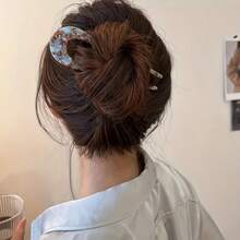 3-Piece Set Of Elegant Vintage U-Shaped Hair Clips - Made Of Acetate, Colorful Patterns, Lightweight And Comfortable, Perfect For Valentine's Day And Special Occasions, Suitable For Ages 14 And Up, Cute Hair Clips - 3Pcs Random - 查看 3