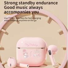 Sanrio TWS无线耳机200MAH降噪入耳式凯蒂猫运动跑步音乐耳机生日礼物 - 彩色 - 查看 6