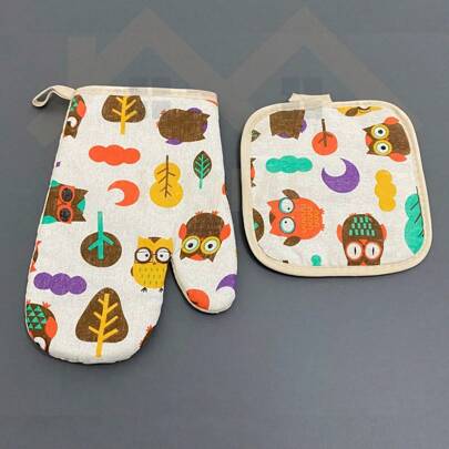 Kit Luva Térmica + Descanso Suporte De Panela Cozinha Pegador Térmico Forno