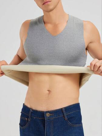 Reversible Seamless Knit Thermal Underwear Vest, Contoured Fit, Thermal Lined, Undershirt, Fall / Winter