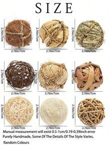 8pcs Rabbit Chew Grass Balls, Small Animal Rolling Chew Toys, Natural Chew Grass Toys And Rabbit Snacks, Suitable For Rabbits, Guinea Pigs, Hamsters, Mice Chewing (8pcs/16pcs Set) 8pcs/Set Rabbit Hamster Snack Cup Stacking Toys, Colorful Plastic Nested Cups Cognitive Water Stacking Toy Set Rabbit Snack Cup Hamster Toys, Bird Intelligence Toys - Multicolor - View 3