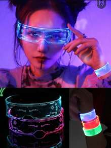 1pc  Led Light Up Glasses With Adjustable Color For Music Festival, Edm, Party Decoration
