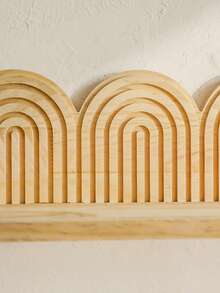 1pc Bohemian Arch Wall Mounted Storage Rack, Wooden Arch Wall Hanging Storage Rack, Suitable For Room, Bedroom, Bathroom, Porch, Living Room Wall Home Decor, Rainbow Pattern Wall Mounted Shelves, Perfectly Fits Bohemian Interior Design And Wall Art Decoration - Multicolor - View 10