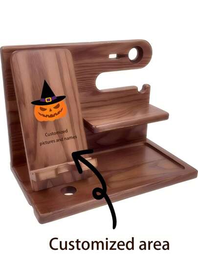 Desktop Storage Rack,Desktop Organizer,Mobile Phone Stand, Key Organizer, Birthday Gifts Halloween,Halloween Decorations Pumpkins,Witches,Ghosts,Skeleton,Themed Parties,Back To School ,Customized Photos And Text
