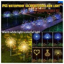 4pcs High Quality Solar Outdoor Lawn Light, Firework-Shaped Light To Illuminate Your Garden Courtyard - 8 Adjustment Modes, DIY Creative Light, Suitable For Path Villa Decoration, Outdoor Lighting, Festival Decoration, Christmas Decoration Solar Firework Light