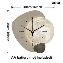 2D Flat, 1pc Modern Fashion Ideas Art Decorative Wall Clock, Super Silent Quartz Movement, No Ticking Sound, Decorative Clock For Living Room, Bedroom, Office, Kitchen And Cafe, Perfect For Christmas, New Year, Valentine's Day Gifts - Multicolor - View 12