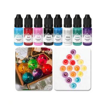 7 Colors 10ml Epoxy Resin Colorant For Cake & Dessert Decor – Food-Pigment For Macaron Drip, Jewelry-Like Sweet Decorations, Fondant Dye, Silicone Mold Casting For Wedding Cakes & High-End Patisserie