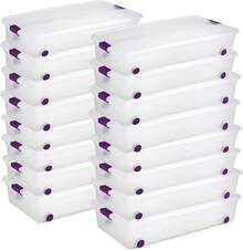 Sterilite 4-Pack 60 Quart ClearView Latch Box, Wheeled Underbed Organizer Bins With Latching Lids - Clear Plastic Organization Containers For Closet, Bedroom, Shelving Units And Everyday Home Storage