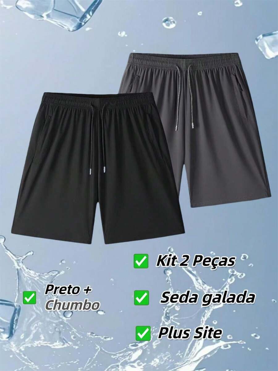Men's Bermuda Shorts Kit Plus Size G1 G2 G3 G4 Polyamide Ice Silk Gym Elastane Casual Quick Dry - 灰 - 查看 1