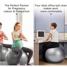 1pc Purple Yoga Ball, Fitness Ball, Therapy Ball, Mini Fitness Ball, Core Ball, 5 Sizes Fitness Ball, Mini Stability Ball, Yoga, Workout, Bending, Core Training And Physical Therapy, Improve Balance, Pregnancy Ball, Physical Therapy, Balance, Stability, Fitness, Office Ball Chair, Smooth Surface - Silver - View 3
