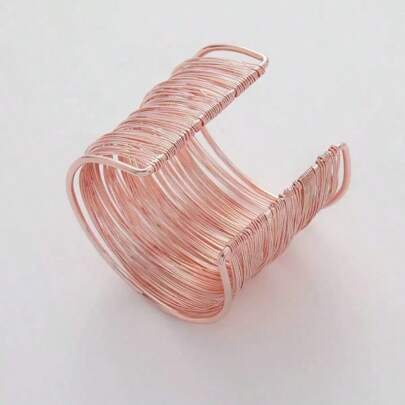 1 pieza Brazalete envuelto hecho a mano y oversize para mujer, de moda para fiestas, regalos y uso diario