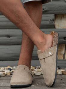 男士穆勒鞋，新款复古一脚蹬乐福鞋，休闲慵懒风，闭趾平底穆勒鞋，配有可调节搭扣，有秋冬加绒款和非加绒四季款可选。