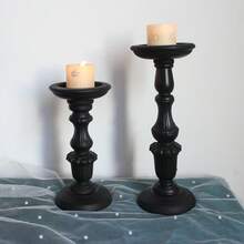 黑色新款圣诞系列手工甜点桌复古手工木质简约多功能乡村风支架多肉植物架烛台家居装饰桌面摆件