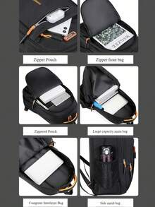 حقيبة ظهر متعددة الجيوب مطرزة للرجال، يمكن أن تحمل حقيبة كمبيوتر 15.6 بوصة، حقيبة مدرسية خفيفة الوزن، حقيبة سفر كبيرة السعة، حقيبة يومية مريحة للتنقل، حقيبة كتب متعددة الوظائف، للطلاب، المرحلة الإعدادية والثانوية، رحلات العمل، السفر والعطلات، التنقل اليومي، الرياضات الخارجية، هدايا عيد الميلاد، هدايا المناسبات