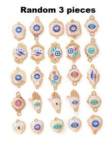 2/15/20/30/50 piezas Colgante al azar de corazón/mariposa/luna/ojo malvado de colores múltiples, apto para hacer joyas DIY de collares, pulseras, pendientes, llaveros, cadenas de teléfono, regalo de pareja