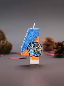 1Pc Bluey Creative Number 0-9 Handmade Birthday Candles One Year Old Digital Birthday Decoration Gift Christmas
