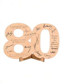 1 Handmade Wooden Digital Greeting Card With Sturdy Base -18 Years Old, 20 Years Old, 30 Years Old, 40 Years Old, 50 Years Old, 60 Years Old Milestone Birthday And Anniversary Message Book - With Blessings