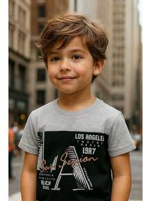 Los Angeles Children's Summer Set For Boys - ED KIDS - màu đen - Xem 2