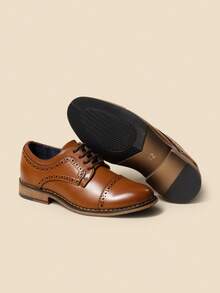 Boy's Classic Oxfords Dress Shoes Smooth PU Upper Comfortable Suitable For Back To School Daily Wear Brown Shoes - màu nâu - Xem 7