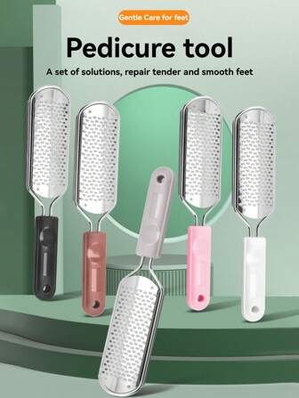 NEFOUME 1pc Foot File, Stainless Steel Foot Scraper, Foot Grater, Hard Skin Remover, Suitable For Dry & Wet Feet