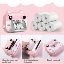Camera Instant Print Refill For Instant Camera Thermal Printing White Non-Adhesive Photo Print Rolls For Study Notes Pictures DIY