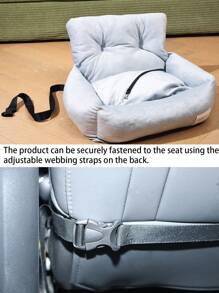 1pc Detachable Pet Car Seat Cushion, Suitable For All Seasons, Pet Car Seat, Pet Bed, With Leash, Fit For Medium & Small Cats And Dogs
