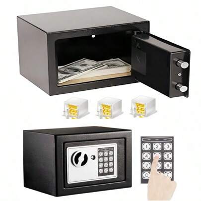 Vandise 4.6L Safe Tresor Feuerfeste wasserdichte Spardose, Safe und Schließfach, Safe mit digitaler Tastatur mit herausnehmbarem Regal, Innenschrank, Tresor für Zuhause, Büro, Hotel