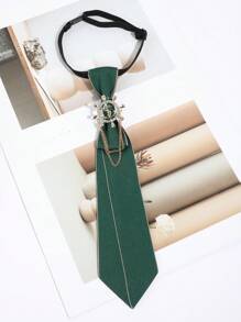 1 件男士时尚复古水钻船舵流苏可拆卸领结，纯色休闲日常佩戴领带 - 彩色 - 查看 16