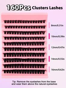 160 sợi mi giả D-Curl 120D siêu dày, chùm mi dày bồng bềnh, chất liệu giả lông chồn, các tùy chọn 8mm/10mm/12mm/14mm/16mm, tạo hiệu ứng mi Nga dày dặn, dài và nhẹ, từng sợi mi riêng lẻ, mi giả. - D - Xem 6