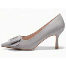 Women's Pointed-Toe Stilettos, Elegant High Heels, Shoes For Weddings And Formal Occasions, Women's Dress Shoes Gray High Heels - 灰色 - 查看 5