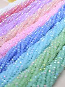 10pcs/Pack Assorted 4mm Colorful Glass Beads, Suitable For Jewelry Making DIY Accessories - Multicolor Bright Ab - View 4