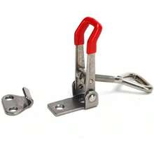 Abrazadera de palanca con pestillo con clip de acero inoxidable 304, ampliamente utilizada en carpintería, mejoras para el hogar, instalación de equipos electrónicos, etc. - Rojo - Ver 8