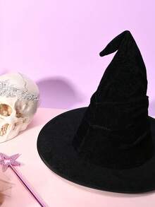 1pc Women's Halloween Pleated Witch Hat, Fun Party Costume Accessory Suitable For Halloween Cosplay And Parties Pumpkin Vampire Costume Autumn - A - View 3