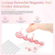 2 Set Nail Holder Painting Nails ,Nail Tips Training ,Acrylic Nail Stand Press On ,Nails Display With 96 Pcs Reusable Adhesive Putty(Laser Pink) - Laser Pink - View 11